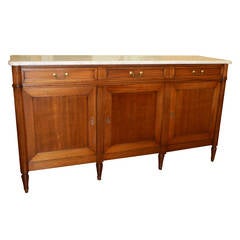 Antique Louis XVI Style Mahogany Sideboard with Marble Top