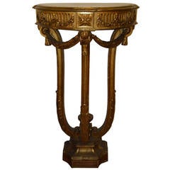 Louis XVI Style Gilded Demilune Pedestal