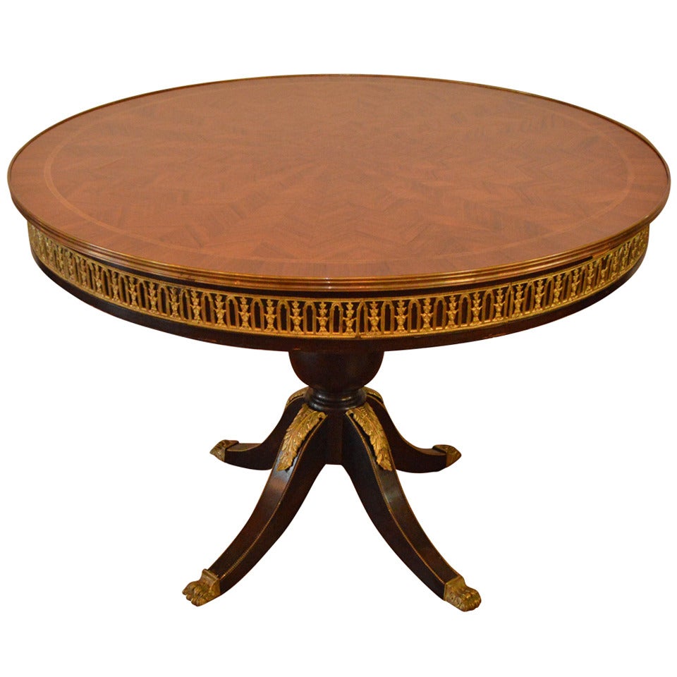 Neoclassic Style Round Center Pedestal Table