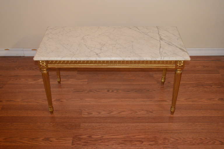 French Louis XVI Style Gilded Coffee Table