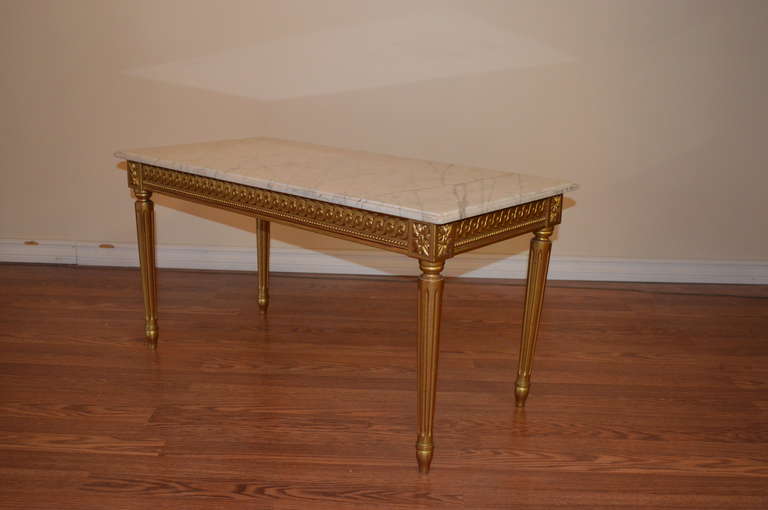 Mid-20th Century Louis XVI Style Gilded Coffee Table