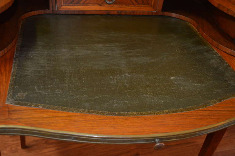 Bronze Louis Xv Style Inlay Wood Butler's Desk. For Sale