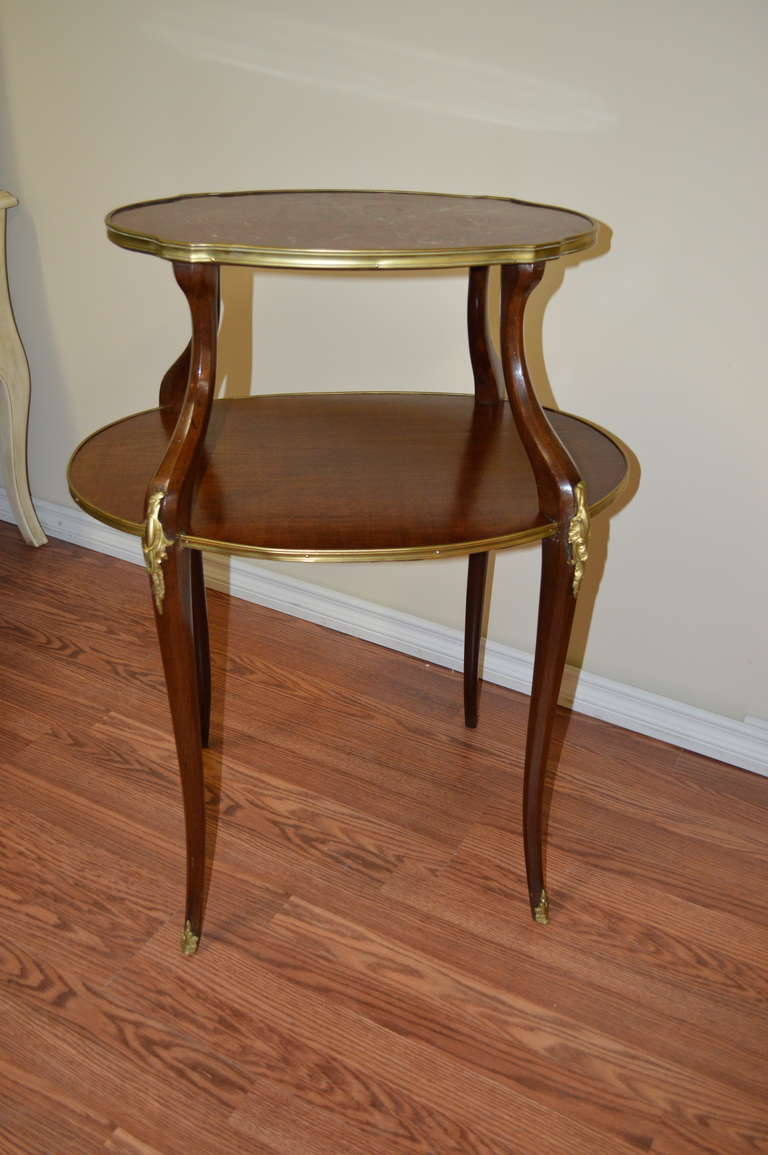 French Louis XV Style Two Tier Serving Table For Sale