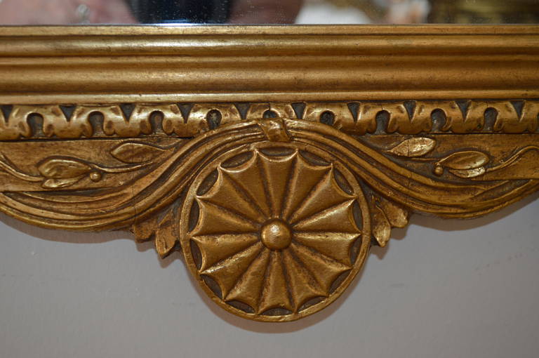 Neoclassic Style Gilded Mirror In Excellent Condition In Oakville, ON