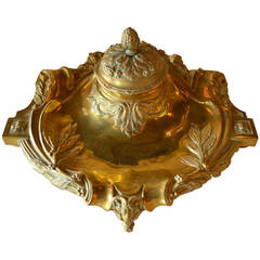 Art Nouveau Period Bronze Inkwell