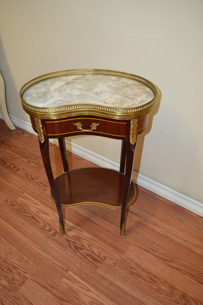Louis XV Transitional Period Style, Kidney Shape Side Table