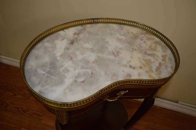 French Transitional Period Style, Kidney Shape Side Table