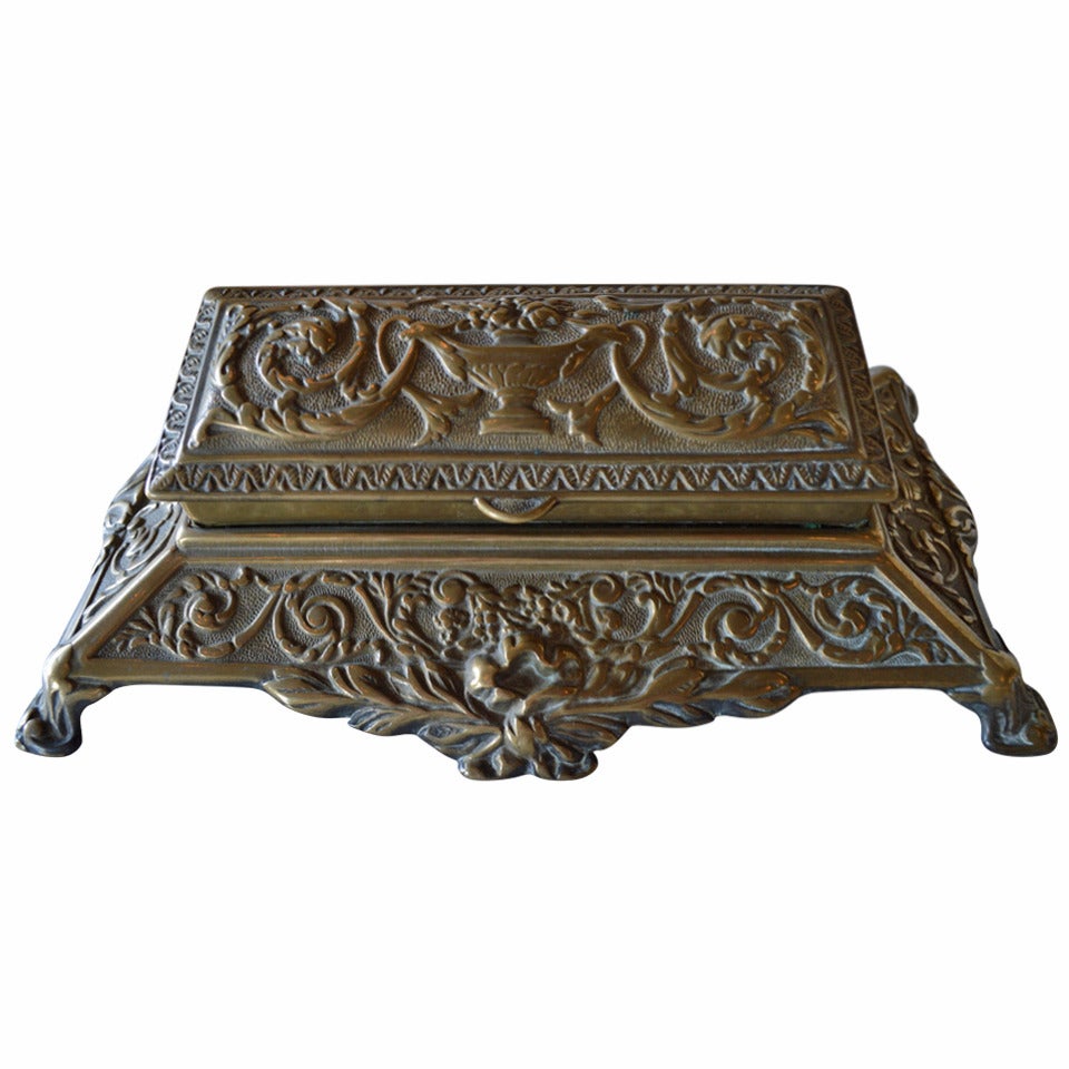 19th Century Bronze Stamp Box