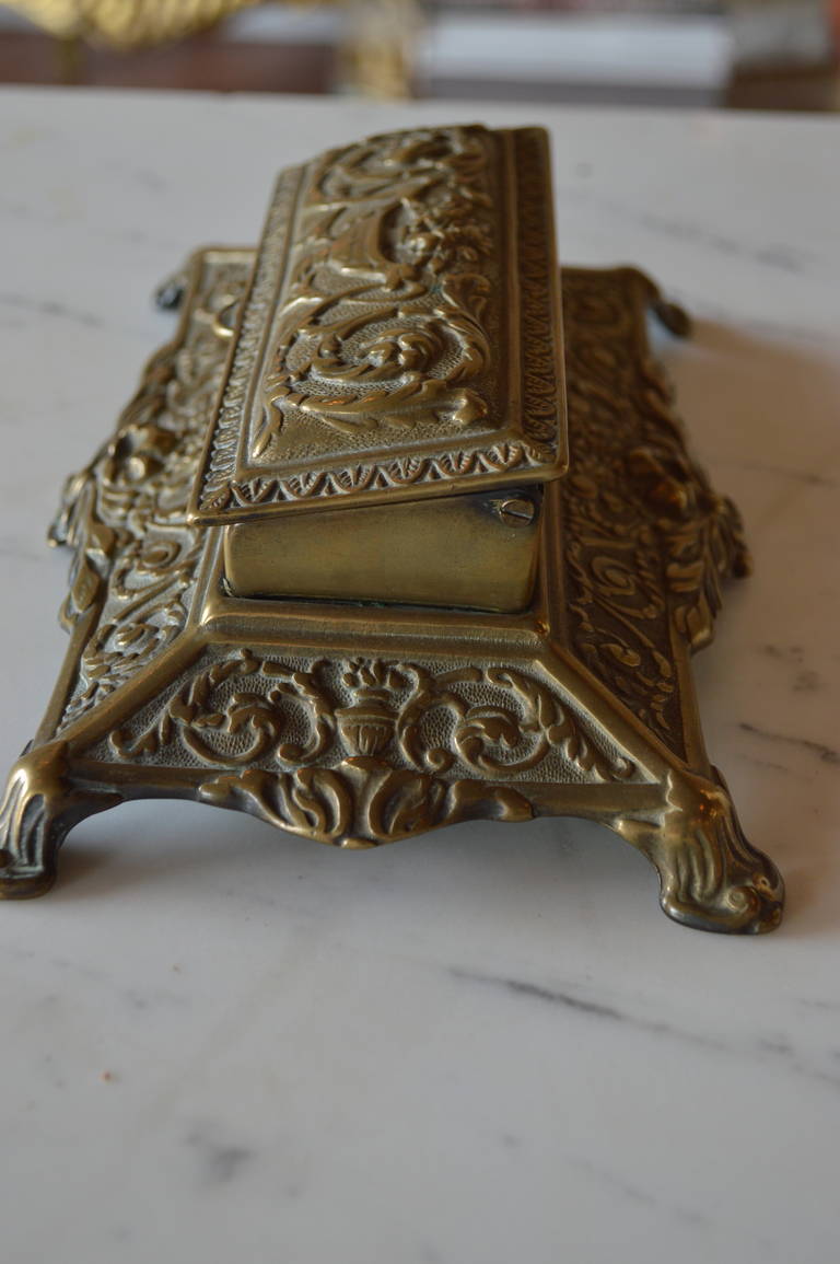19th Century Bronze Stamp Box In Excellent Condition In Oakville, ON