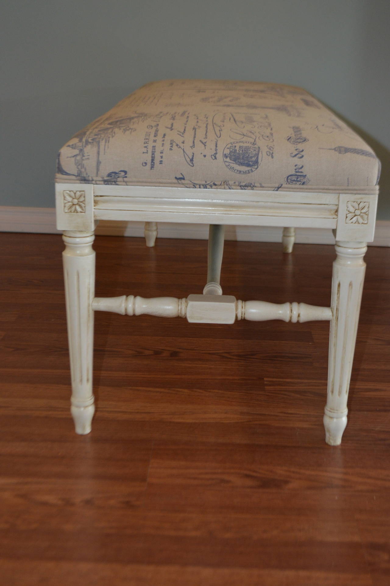 Italian Gustavian Style Painted Bench Available for Custom Order