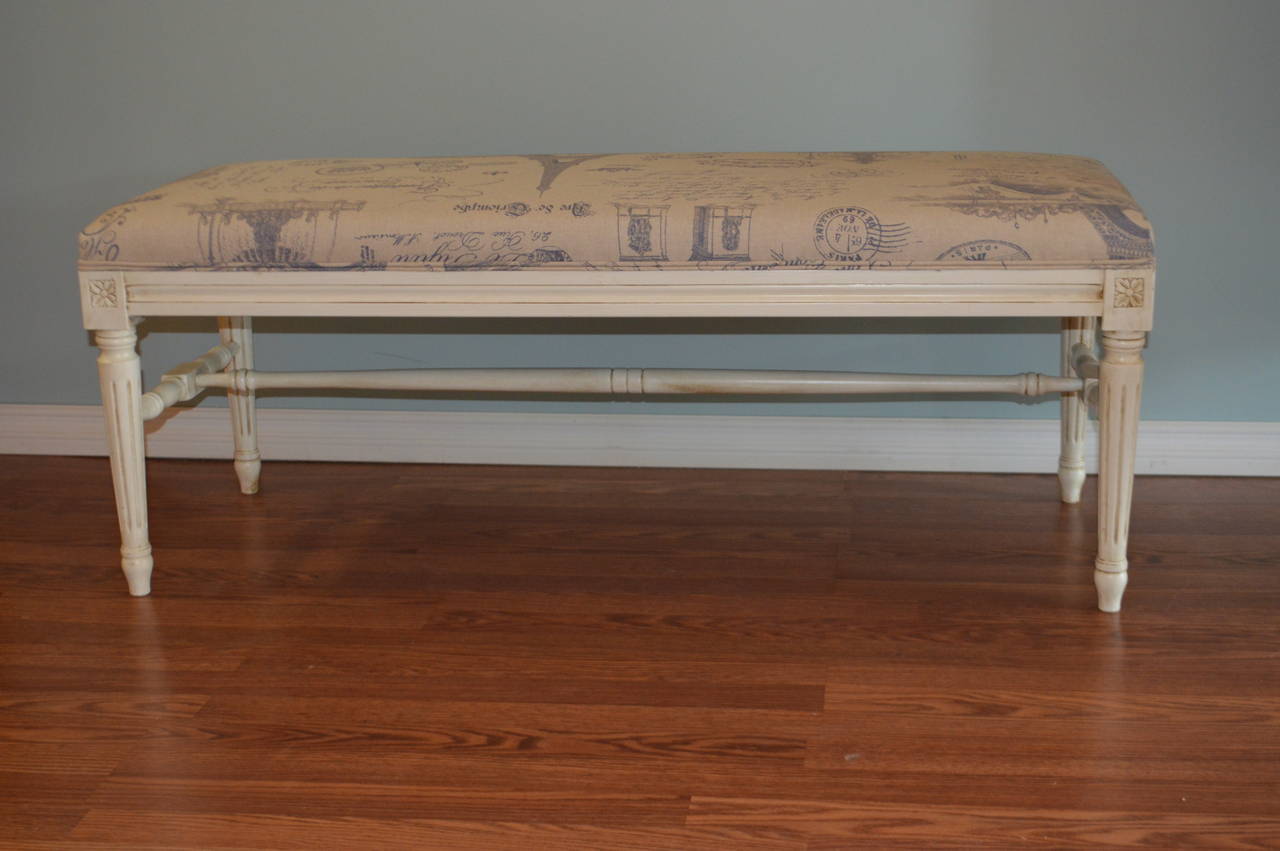 Gustavian Style Painted Bench Available for Custom Order In New Condition In Oakville, ON