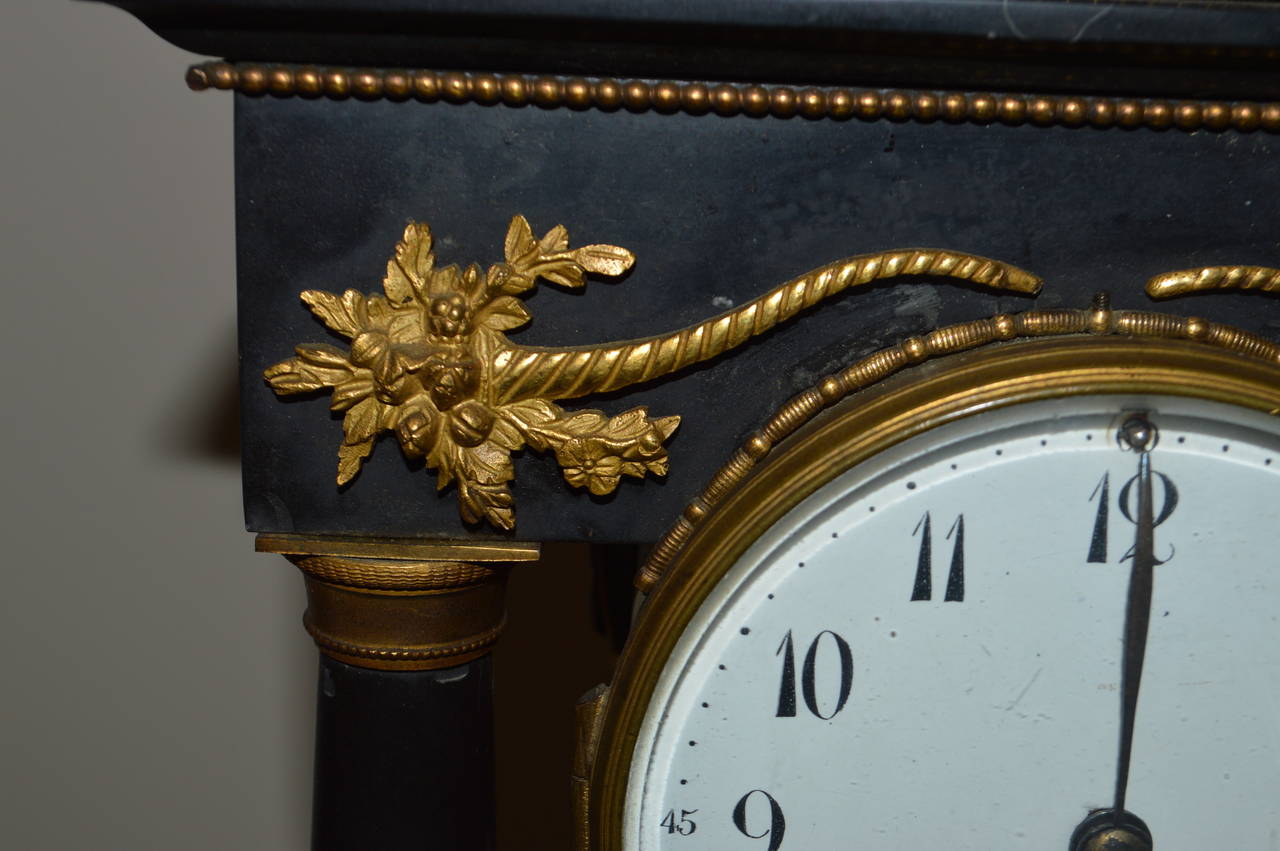 Napoleon III 19th Century French Desk Marble Clock For Sale