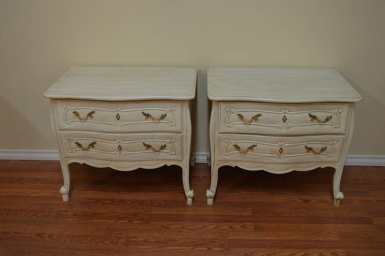Pair of Louis XV Style Painted Night Tables