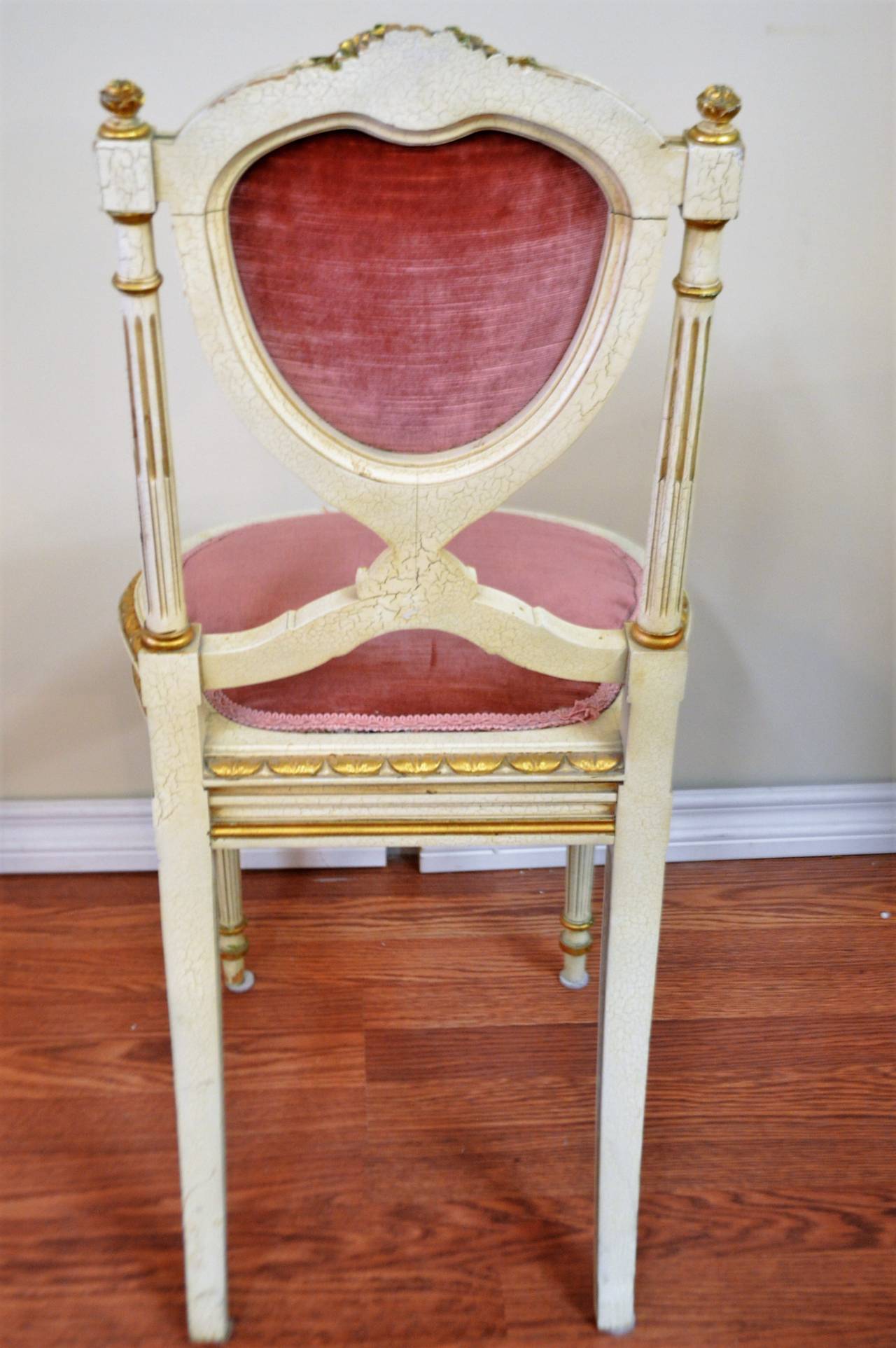 Louis XVI Style Heart Shape Backside Chair 3