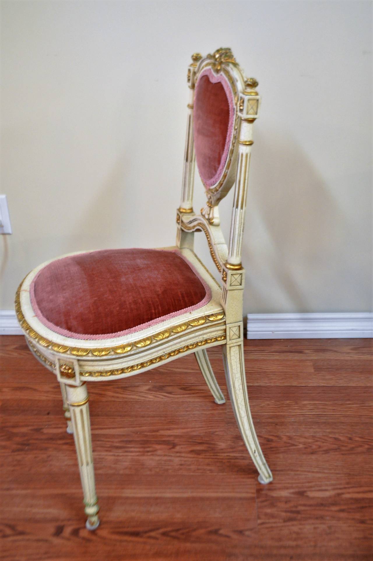 Louis XVI Style Heart Shape Backside Chair 2
