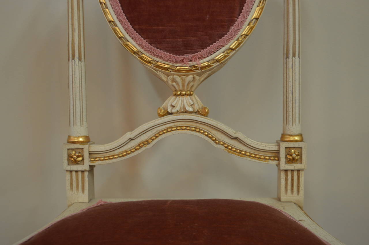 French Louis XVI Style Heart Shape Backside Chair