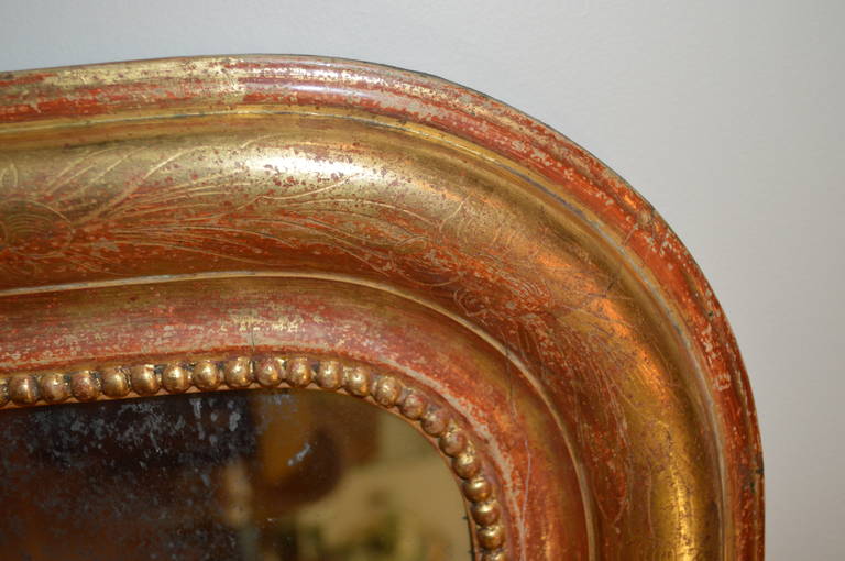Louis Philippe period gilded mirror In Good Condition In Oakville, ON