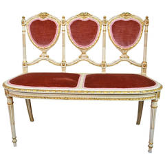 Louis XVI Style Heart Shape Back Settee