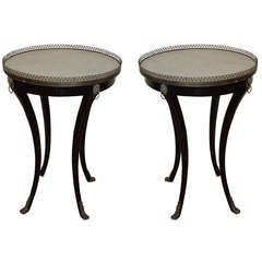 Pair Of Regency Style Ebonized Side Tables