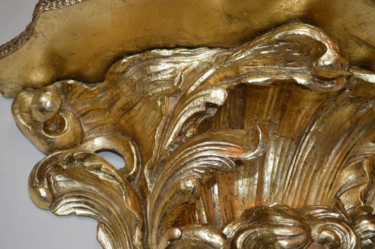 French Gilded Putti Wall Shelf