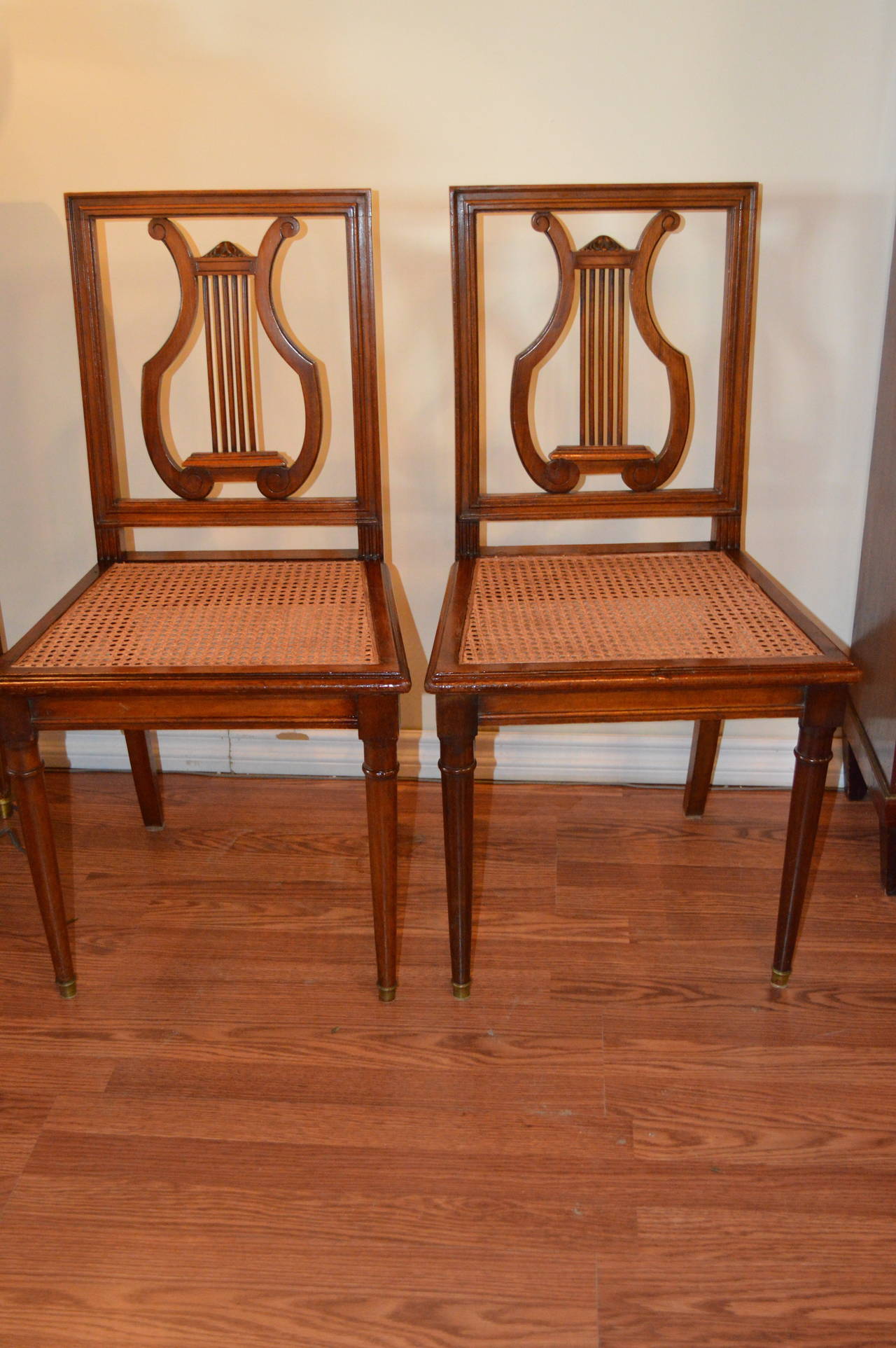 Set of Six Mahogany Harp Back Dining Chairs 4