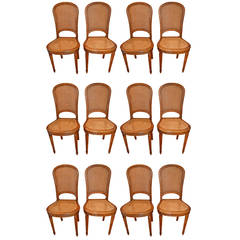Set of 12 Louis XVI Style Dining Chairs 12
