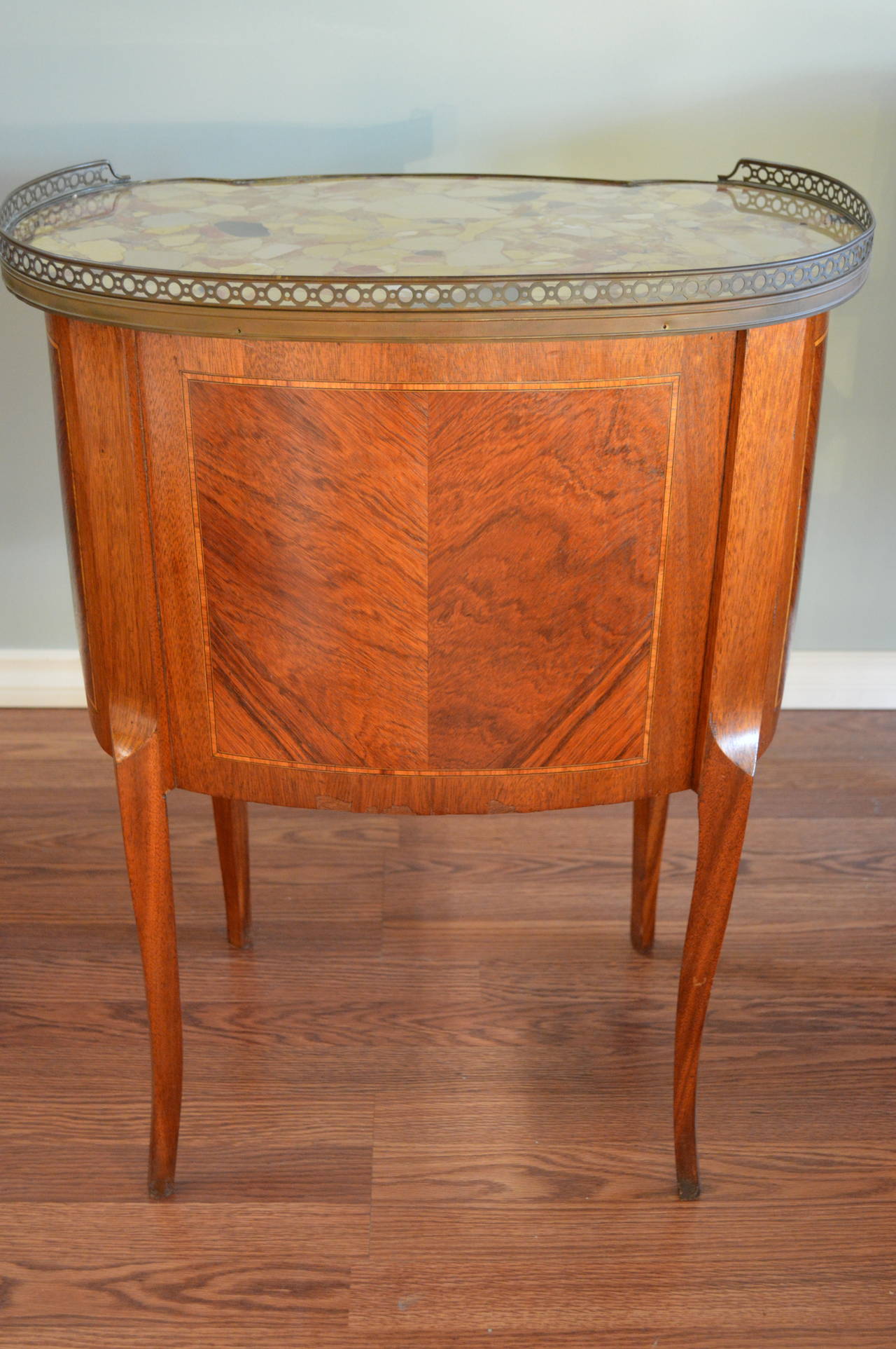Louis XV Style Inlay Kidney Shape Petite Commode 2