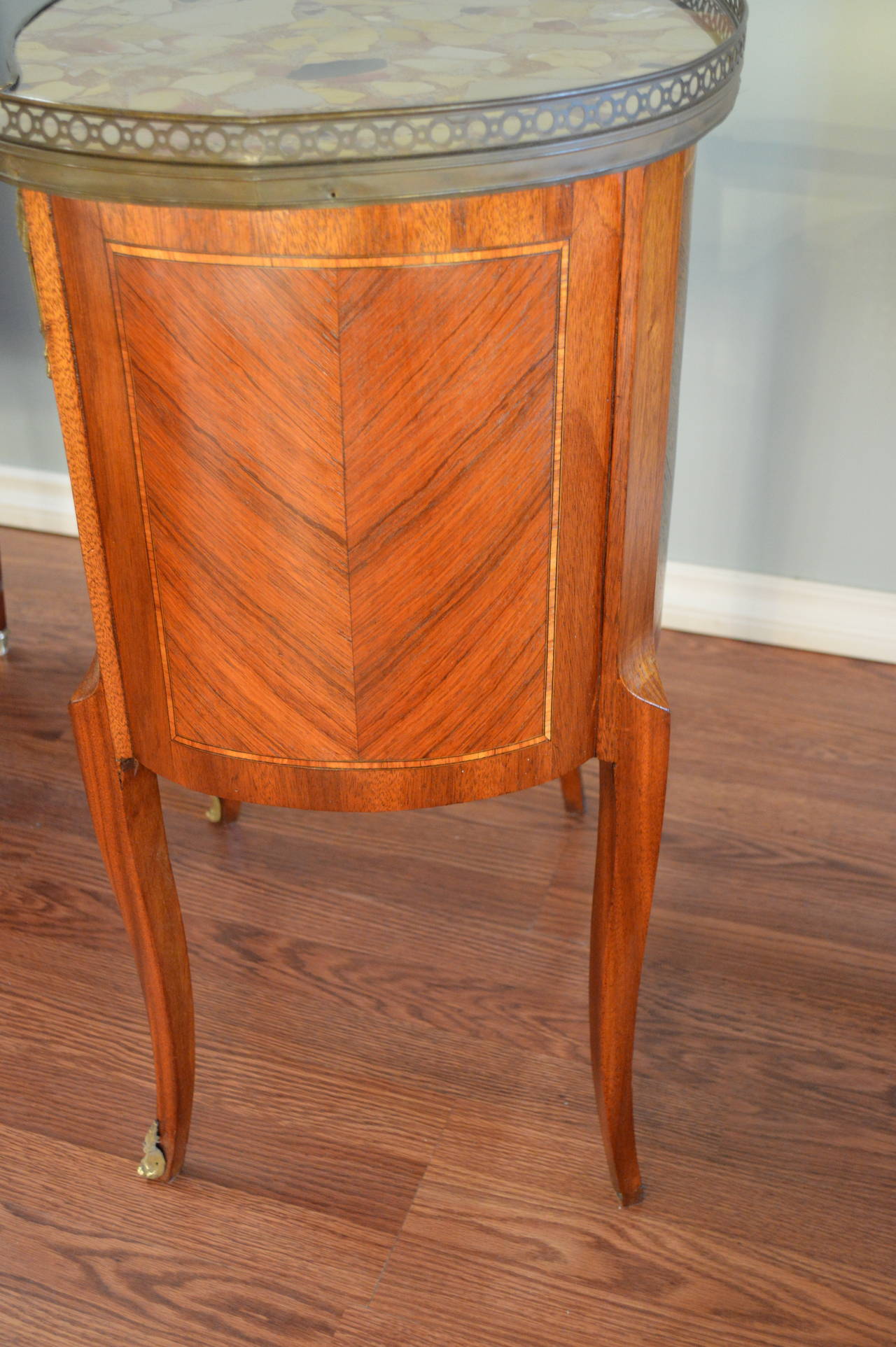 Louis XV Style Inlay Kidney Shape Petite Commode 1