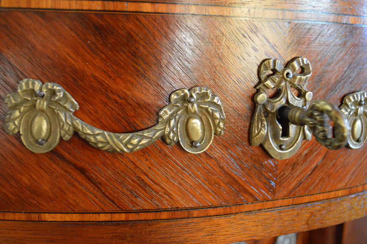 Louis XV Style Inlay Kidney Shape Petite Commode 4