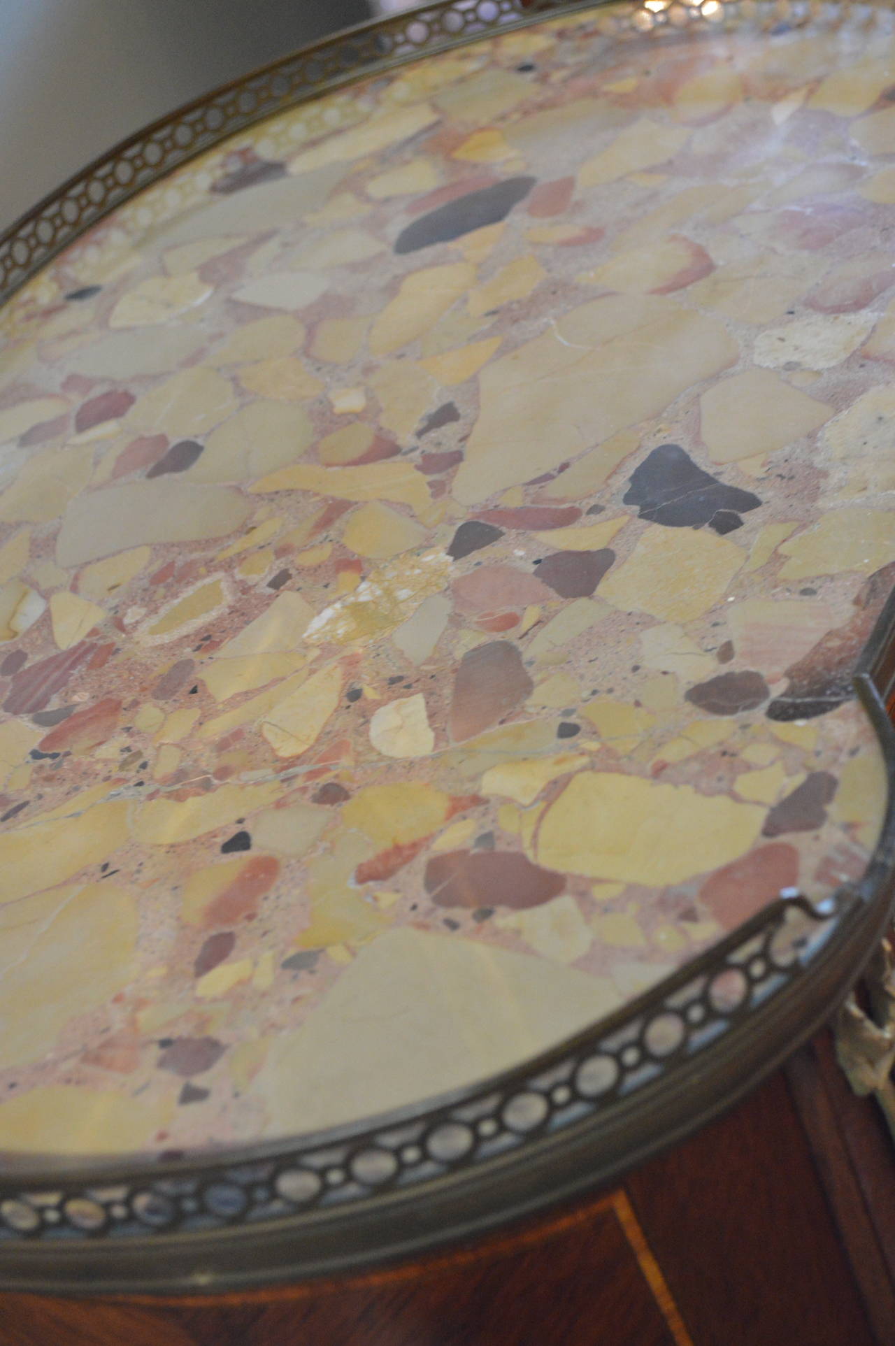 20th Century Louis XV Style Inlay Kidney Shape Petite Commode