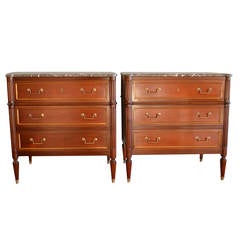 Pair of Louis XVI Style Mahogany Commodes Pair of Louis XVI Style Mahogany Commodes