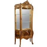 19th century Louis XV style gilded vitrine