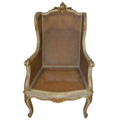 Louis XV Style Caned Bergere a Oreille