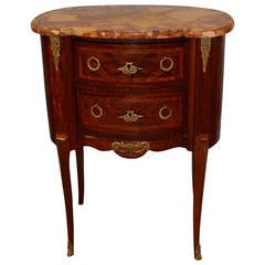 Kidney Shape Transitional Style Inlay Side Table