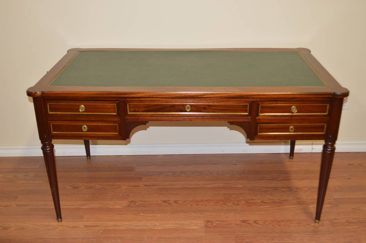 Louis XVI Style Mahogany Desk with Leather Top