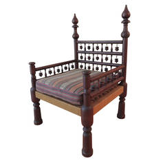 Moroccan North African Chair with Textile Cushion