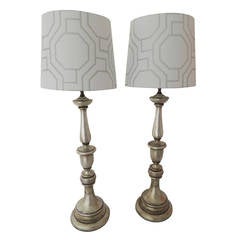 Pair of Vintage Silver Leaf Table Lamps.