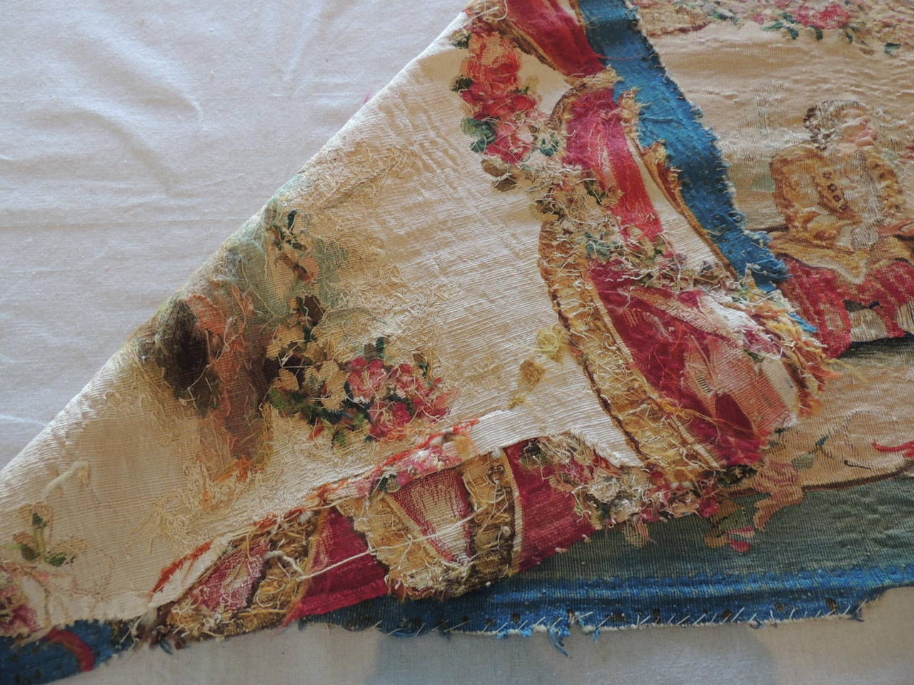 Linen Aubusson Settee Tapestry Cover.