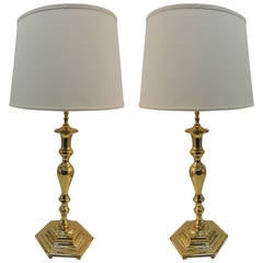 Pair of Brass Table Lamps.
