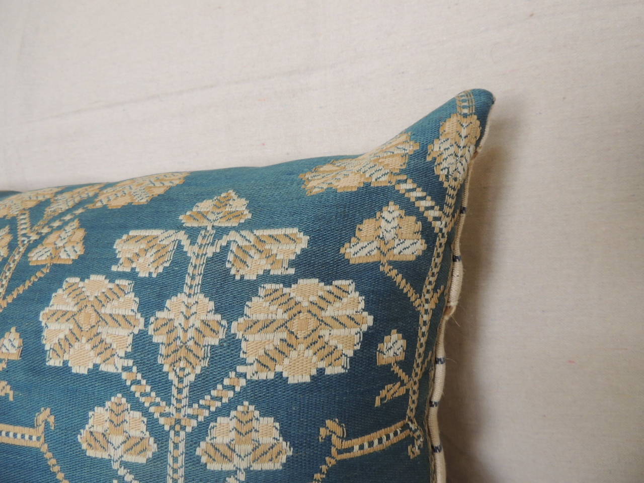 Arts and Crafts Arts & Crafts Blue Textile Bolster Pillow