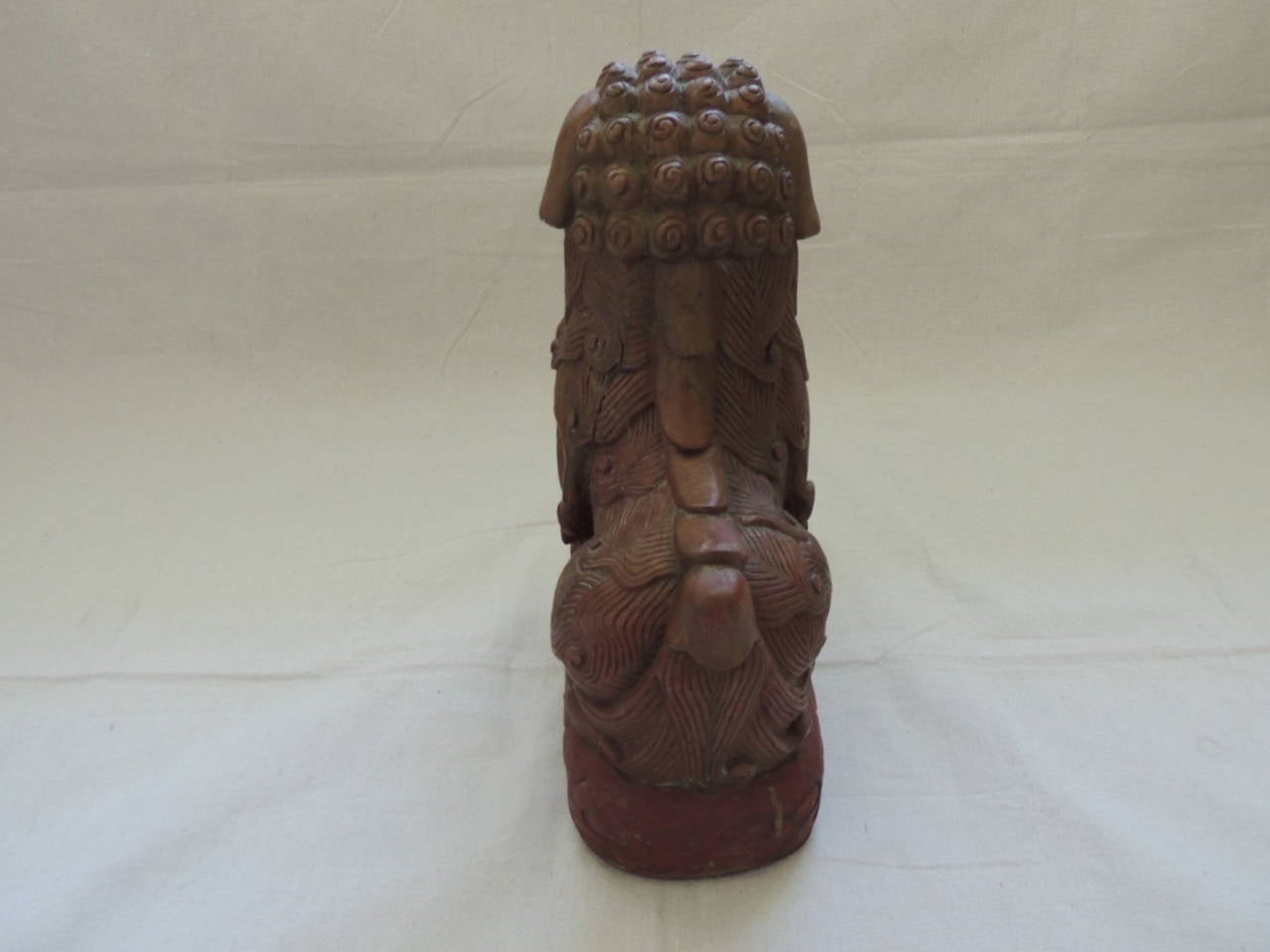 Hand-Carved Large Wood Carved Foo Dog