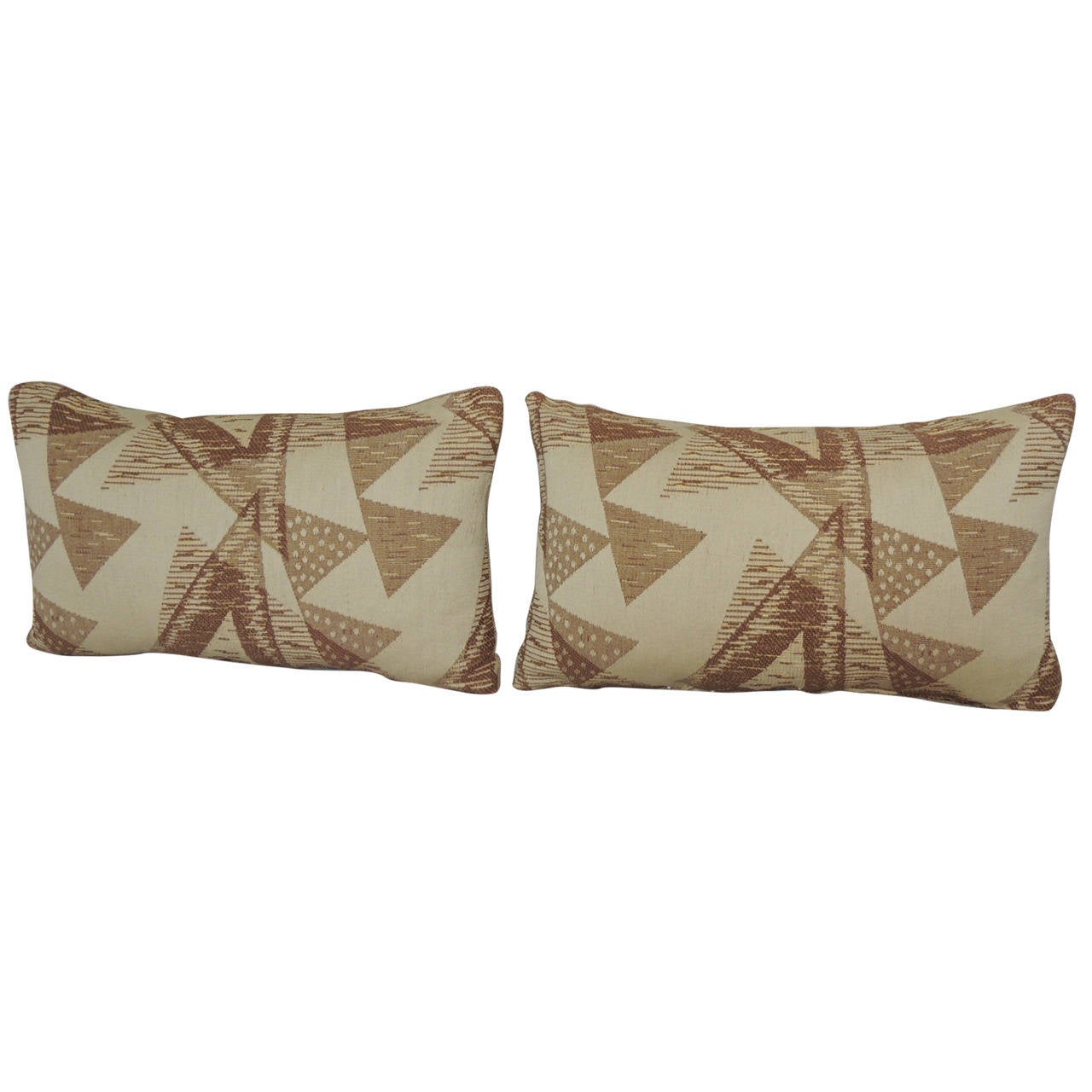 Pair of Deco Graphic Lumbar Pillows at 1stDibs