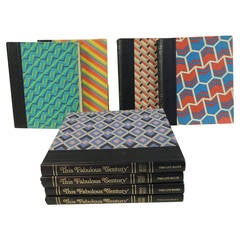Vintage Batik Fabric Covered Books.