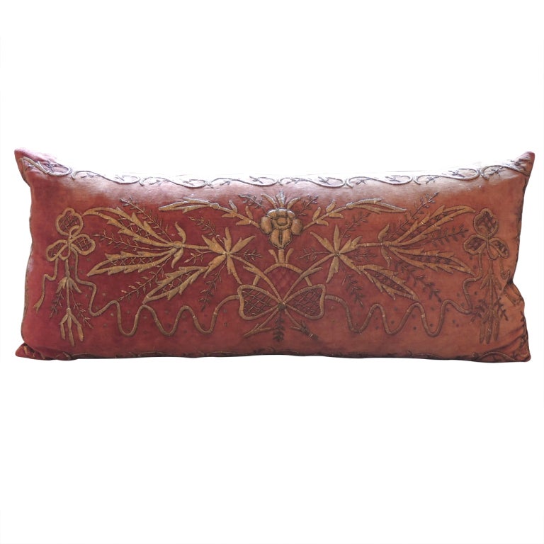 Large Persian Embroidery Pillow. at 1stdibs