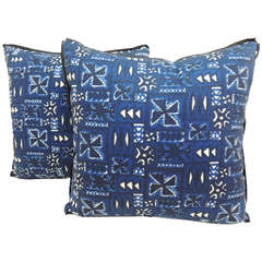 Pair of Vintage African Batik Pillows.
