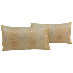 Pair of Vintage Japanese Obi Lumbar Pillows.
