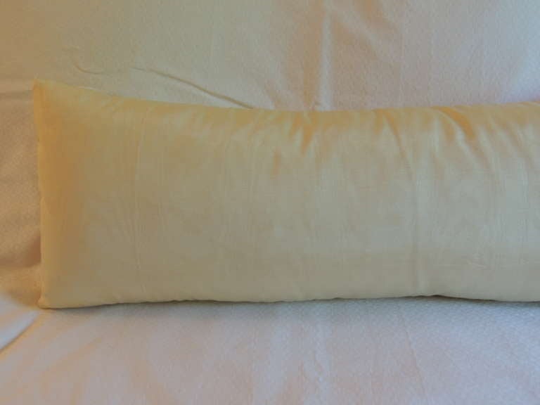 Mid-20th Century Yellow Japanese Obi Bolster Pillow.