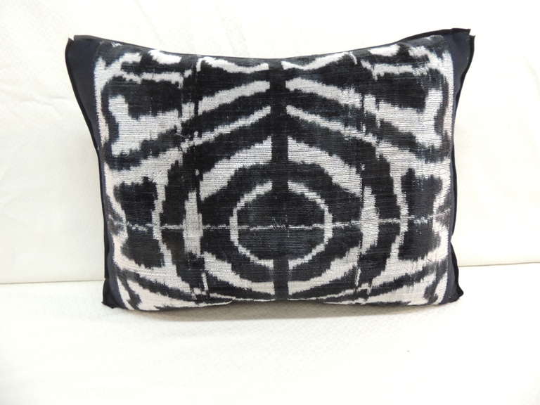 Vintage Indian Zebra Print Velvet Pillow.