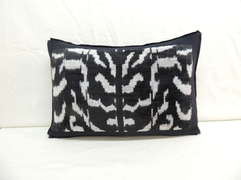 Vintage Zebra Silk Velvet Pillow.