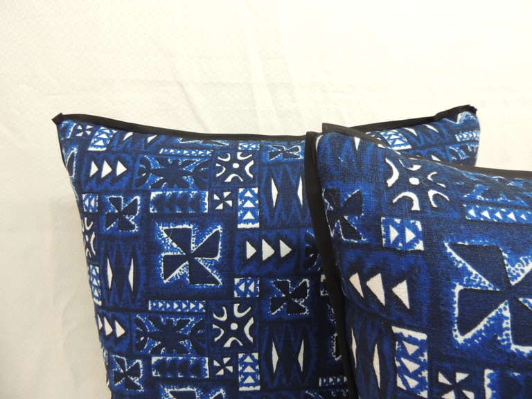 South African Pair of Vintage African Batik Pillows.